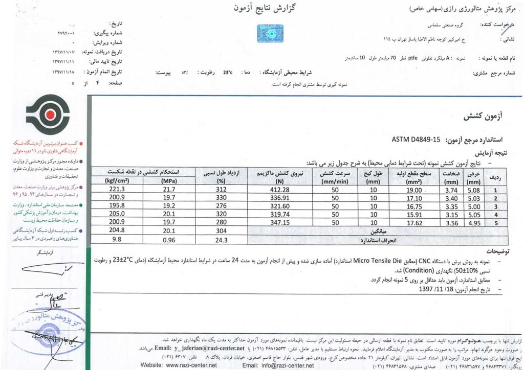 teflonsazanpishgam_com_نتایج_تست_آزمایشگاه_رازی