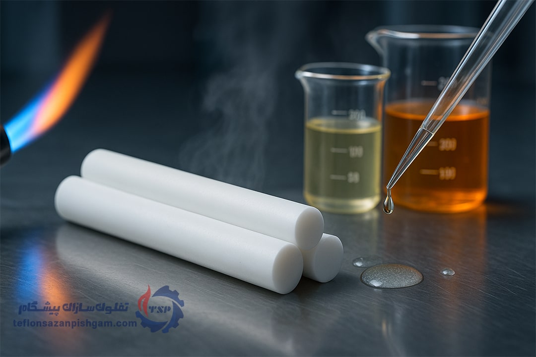 مقاومت میلگرد PTFE در برابر حرارت و مواد شیمیایی