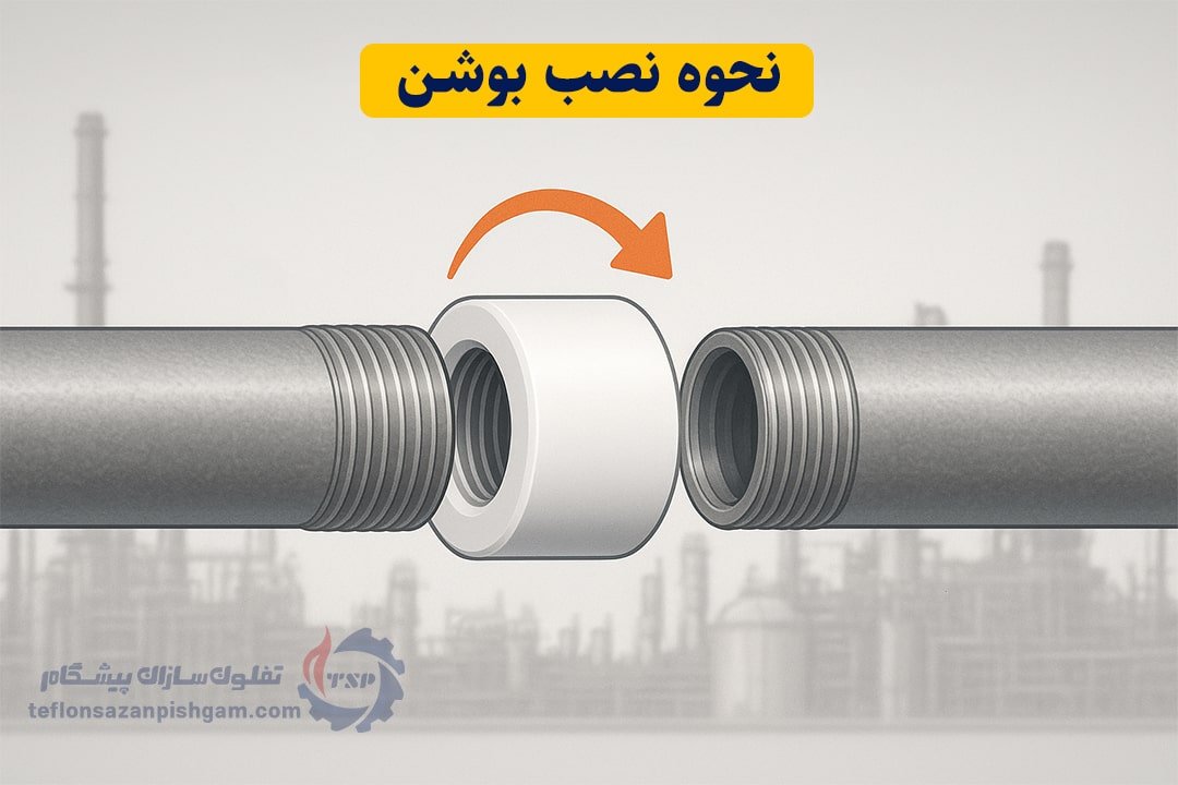 نحوه نصب بوشن تفلونی - تفلون‌سازان پیشگام