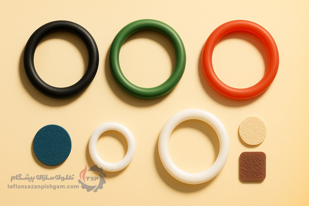 انواع اورینگ‌ها و ویژگی‌های آن‌ها - چند اورینگ مختلف کنار هم در تفلون‌سازان پیشگام