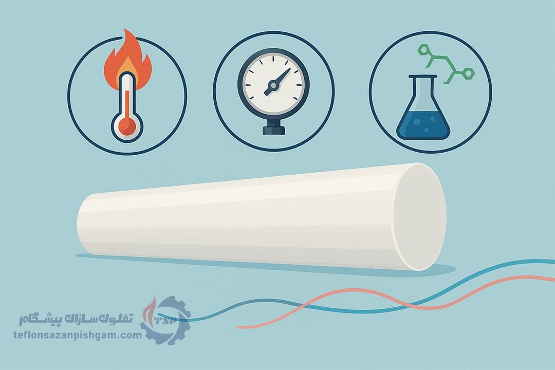راهنمای انتخاب گرید مناسب ptfe بر اساس دما، فشار و محیط شیمیایی