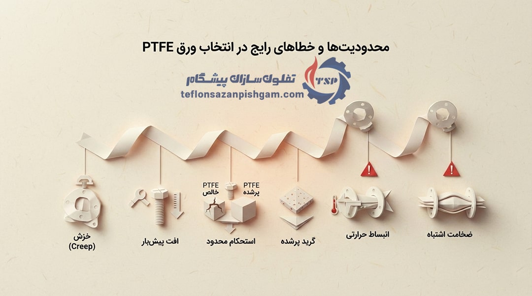 محدودیت‌ها و خطاهای رایج در انتخاب ورق تفلون PTFE
